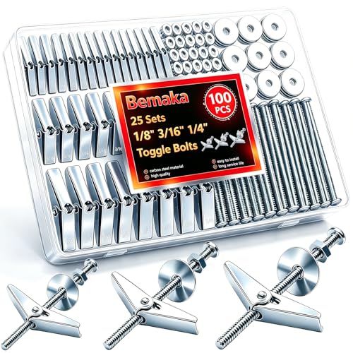 Toggle Bolts Heavy Duty Drywall Anchors and Screws Kit