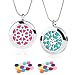 ttstar Essential Oil Diffuser Necklace - 2pcs Aromatherapy Essential Oil Diffuser Necklace Locket Pendant for Women with 24 Refill Pads