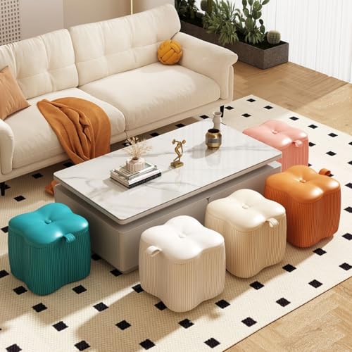 Pouf de rangement cube 30,5 cm en polyuréthane chic pour optimiser le salon