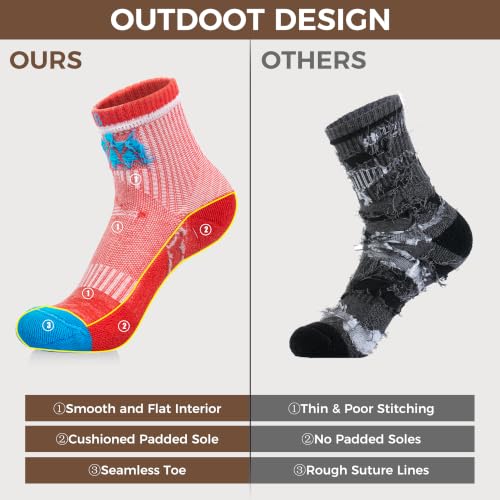 Image of innotree Merino Wool Hiking Socks for Women Quarter Ankle Crew Thermal Cushion Moisture Wicking Socks,5 Pairs