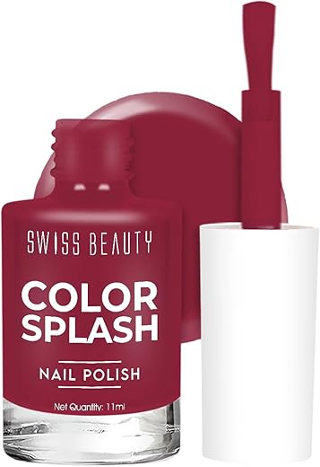 Swiss Beauty Color Splash Nail Polish with Glossy Gel Finish | Non-Chipping, Quick drying, Long-Lasting Nail paint | Shade- 44, 15ml