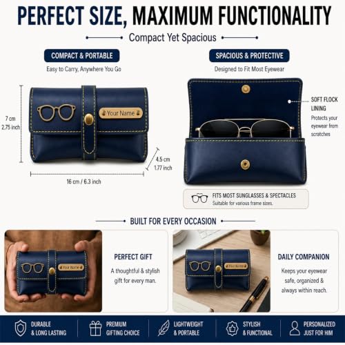 Image of Gift for Husband | Personalized Wallet Gift Set with Passport Cover, Keychain & Sunglass Cover | Anniversary & Birthday Gift