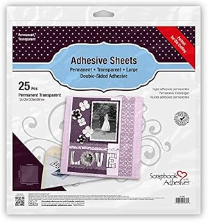 Scrapbook Adhesives by 3L 01679 12-Inch Adhesive Sheets, 25-Pack, 12 by 12, 25