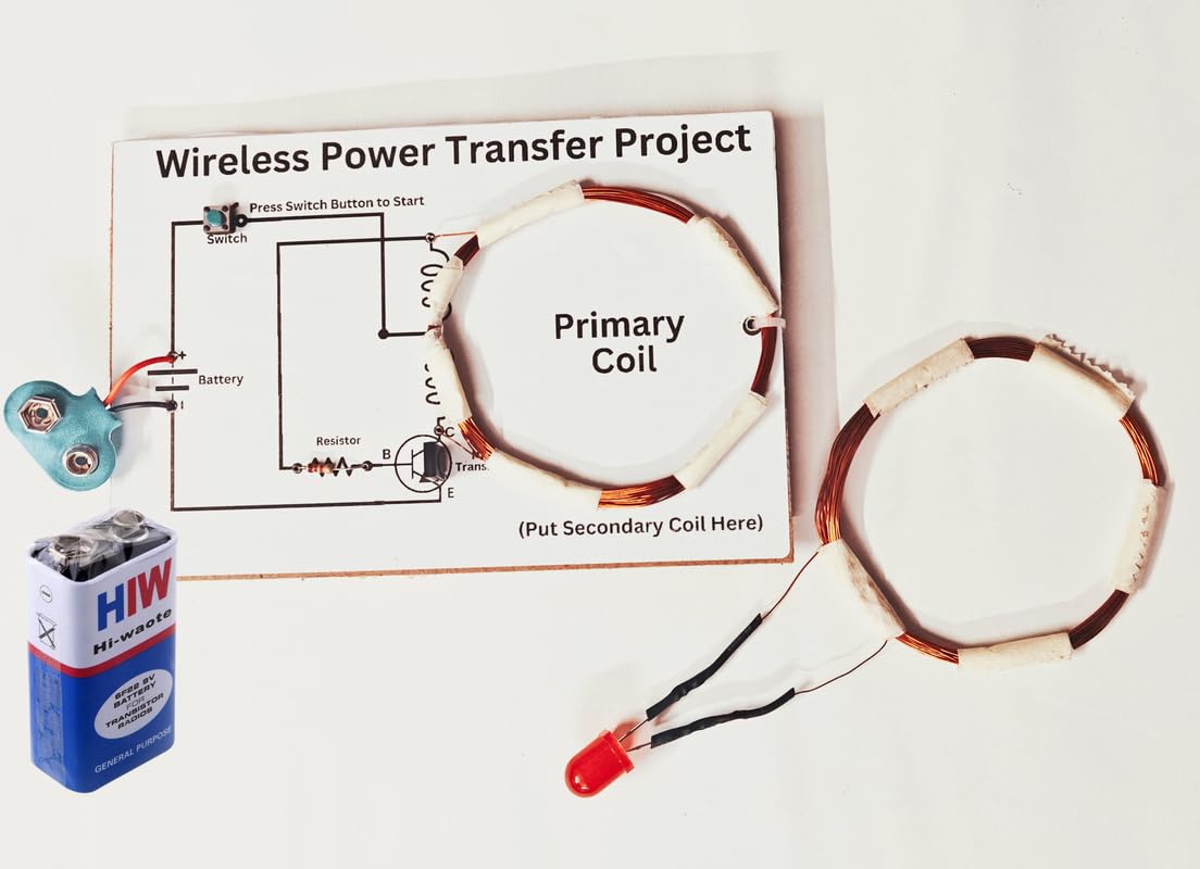 Wireless Power Transmission Science Project Kit for Kids Working Models DIY Kit Mutual Induction Physics Project for School Students Class 12