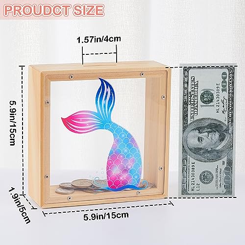 Image of MHJY Wooden Piggy Bank for Kids Personalizable DIY Coin Bank for Girls Boys
