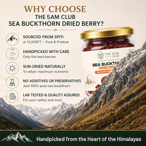 Image of The 5AM Club Sea Buckthorn Berry 100g | Premium Nubra Himalayan Berry