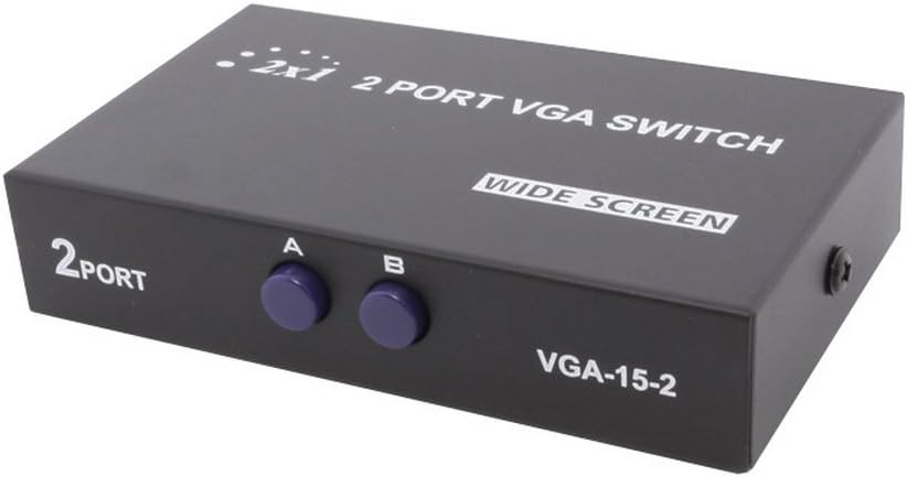 axGear 2 Port VGA SVGA Monitor Sharing Switch Box 2 in 1 Out for LCD PC TV Monitor