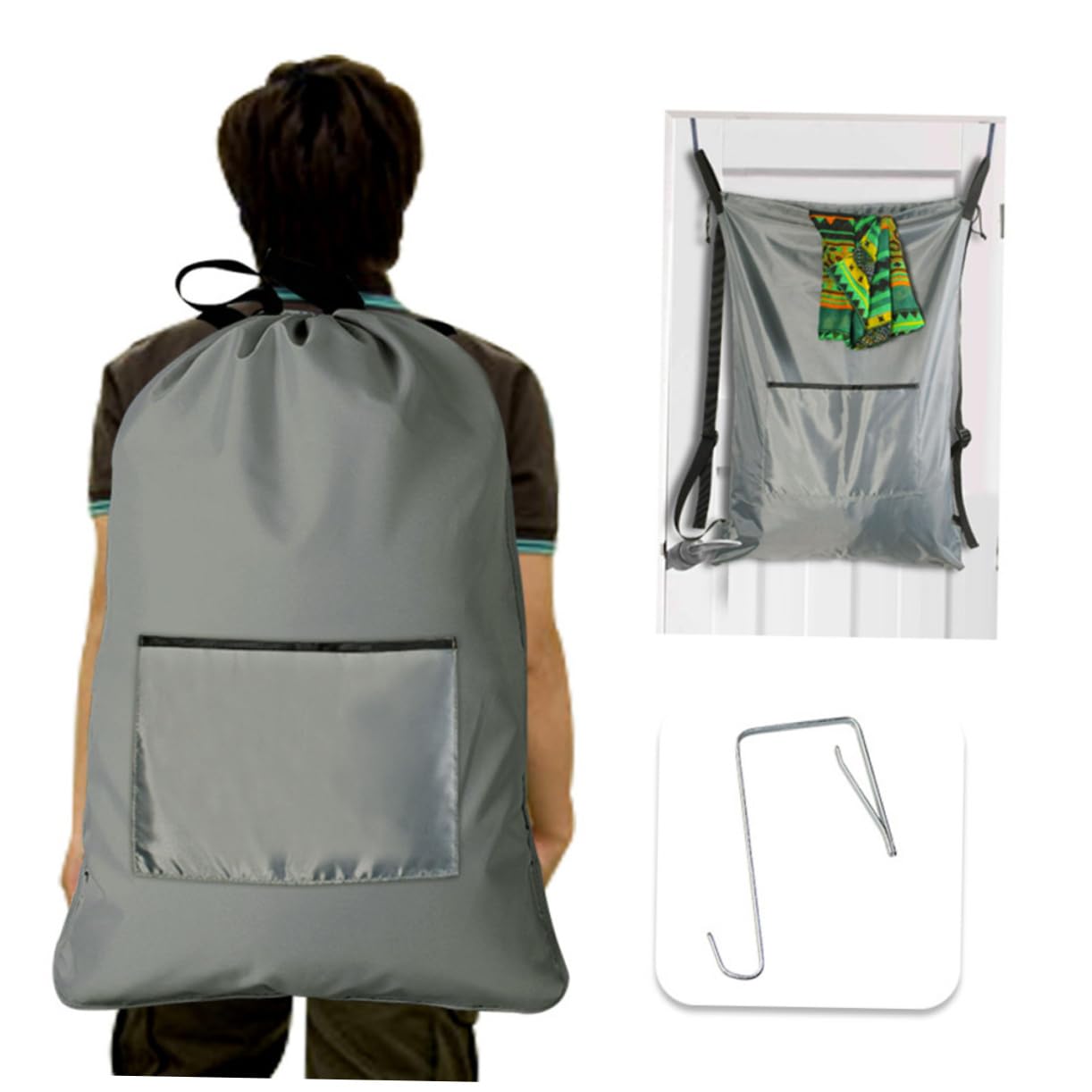 Alipis 2pezzi Borsa Da Viaggio Per Biancheria Con Spallacci Regolabili Capacità Zaino Per Lavanderia Oxford