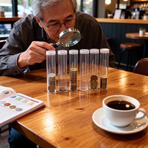 Tubos plásticos transparentes para monedas 36 pcs miniatura 5