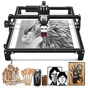 Lasergraveermachine, 20 W lasergraveermachine met 5 W uitgangsvermogen, mini-lasercutter en graveermachine voor hout en leer met 420 x 400 mm werkbereik.