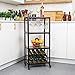 Mind Reader Bar Cart, Wine Rack, Kitchen Storage, Rolling, Utility Cart, Storage, Wood, Metal, 17.85