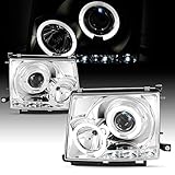 AKKON - For Toyota Tacoma 2/4WD Chrome Clear Dual Halo Ring Design Projector LED Replacement Headlights Lamps