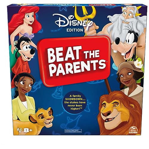 Spin Master Games, Beat The Parents Disney Edition, Kids vs. Parents Family Board Game, Up-and-Active Trivia & Challenges, Disney Games, 4 Players, for Ages 8 & Up