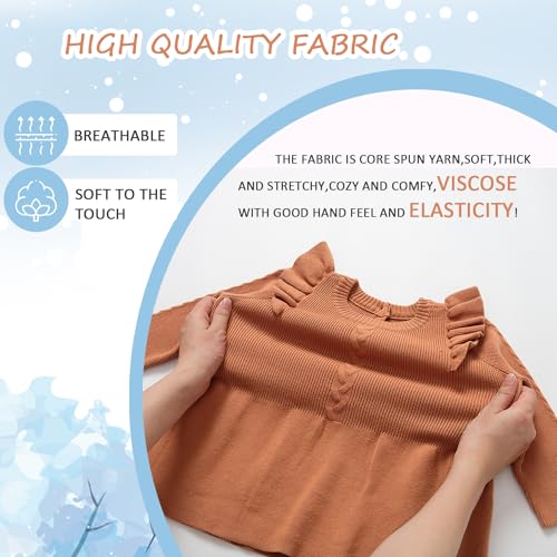 Zanie Kids Baby Toddler Girls Sweater Dress Ruffle Long Sleeve Warm Outfit Pullover Fall Winter2