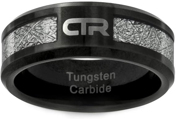 J194 Size 8 12 Cosmos Tungsten Carbide With Imitation Meteorite Inlay Ctr Ring Mormon Lds Unisex One Moment In Time Amazon Com