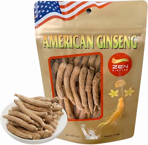 Zen Ginseng - 4 oz Bag of American Wisconsin Ginseng Root - Non-GMO, Gluten Free. Add This Ginseng...