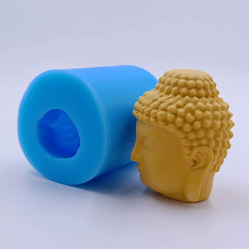 Miniatura 2 de Mini molde de vela de cabeza de Buda molde de cera moldes de silicona de Buda para hacer velas, jabón, cera de resina, epoxi, aroma, yeso,