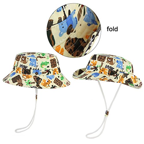 Cloudkids Chapéu de sol para meninos com estampa de animal, chapéu de sol embalável, chapéu de sol p