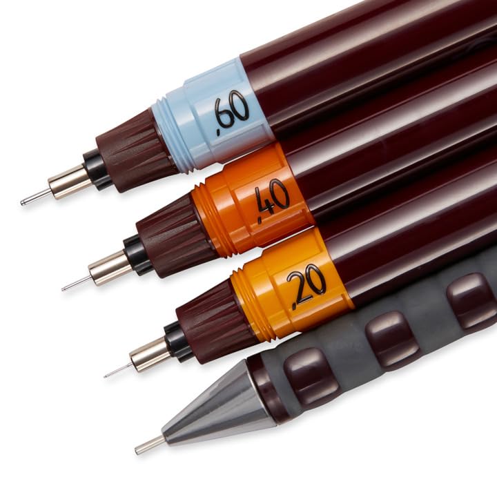 rOtring Isograph Fineliner Pen & Pencil College Set S0699390-3 Technical Pens (0.20mm, 0.40mm, 0.60mm) and Mechanical Pencil (0.5mm) - Image 4