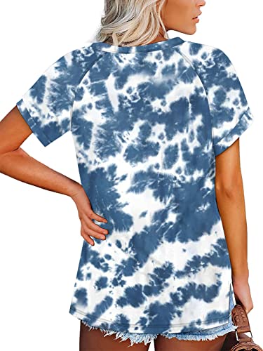 Women T Shirt Ladies Summer Short Sleeve Cozy Tops Trendy Tie Dye 09 S #TOP1