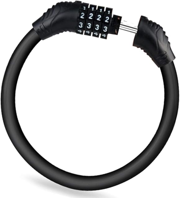 Bike Lock,High Security 4-Digit Resettable Mini Combination Password Bike Lock,Portable Outdoor Anti Theft Bike Combinations Lock,for Bicycles,Electric Bicycles,Iron Sliding Doors,Glass Doors,Black