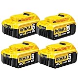 Los nuevos paquetes de baterías DEWALT de iones de litio XR de 5.0 Ah ofrecerán un 66% más de tiempo de funcionamiento que un paquete de batería estándar de 3.0 Ah