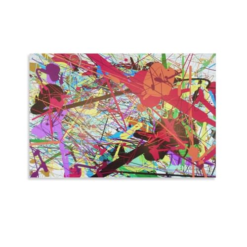 Impression sur toile Jackson Pollock 50x75 cm pour décoration murale d'intérieur