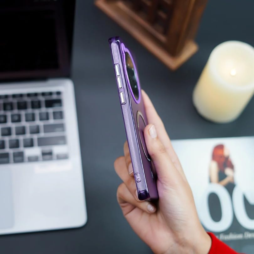 Image of MILLION CASES Thermoplastic Polyurethane Back Cover Case for OnePlus 12R Shockproof Protective Versatile Innovative Mag-Safe Case for Men & Boys(Purple)