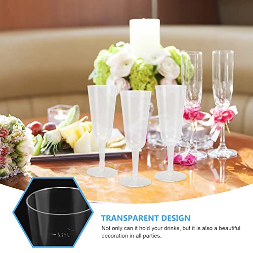 BESTONZON Flautas De Champanhe De Plástico De Festa: 10 Peças 150 Ml Copos De Torrar De Plástico Tra