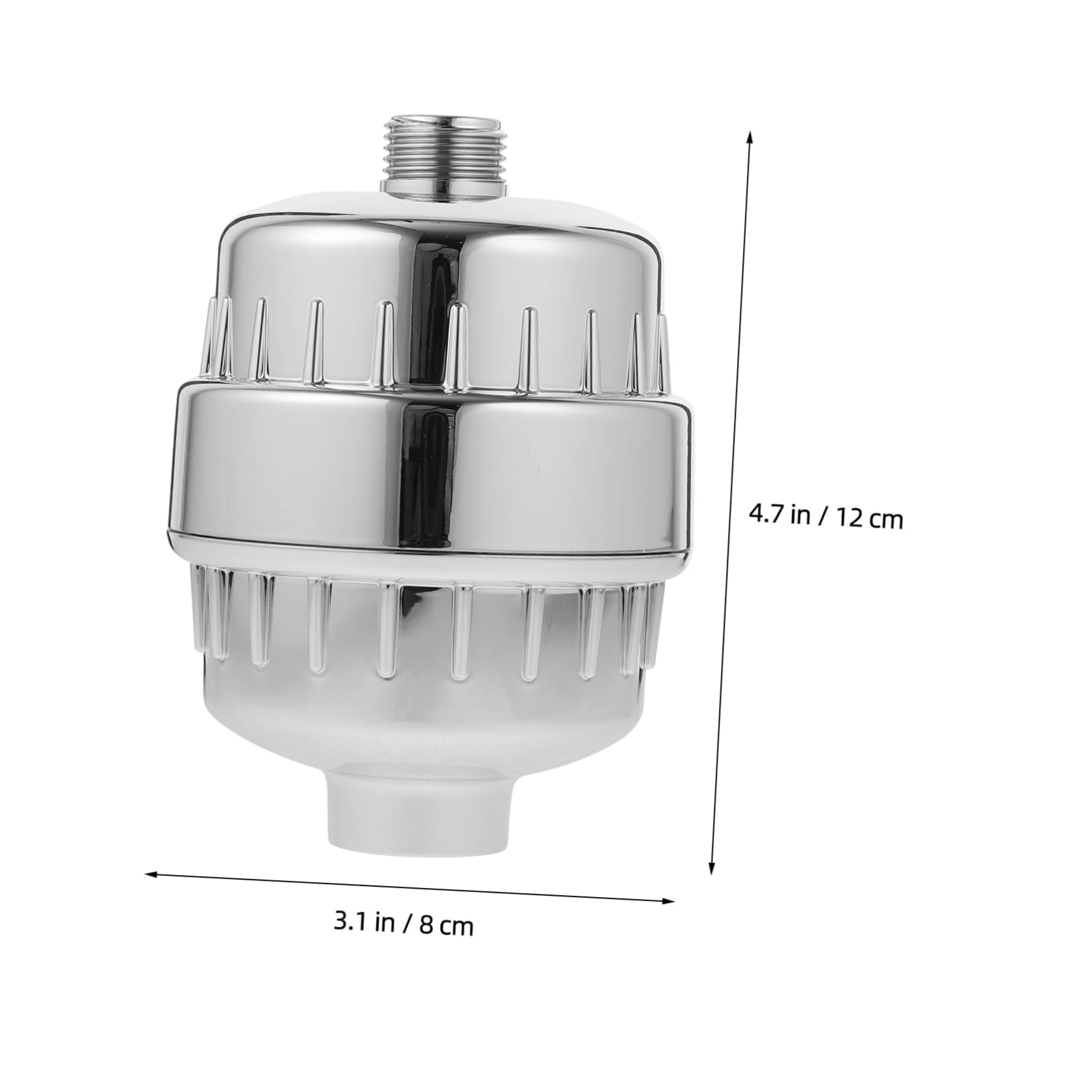POPETPOP Filtro Cabezal Ducha para Agua Dura de 6 Pulgadas, ABS, Plata | Rotación 360°, 15 Niveles, Bola Giratoria Sólida, Filtrado Multicapa, Resistencia Elevada, sin Deformarse