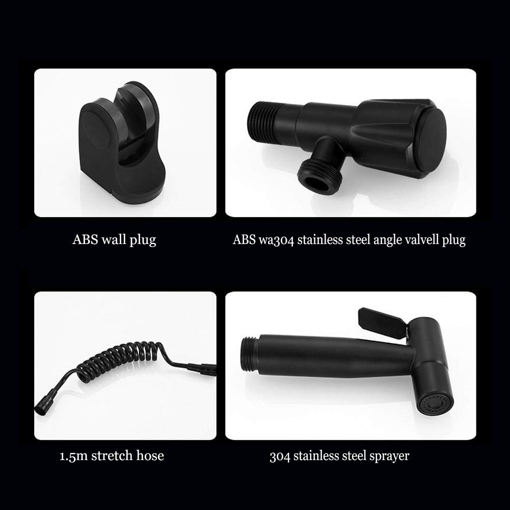 Pulvérisateur de Asseyez-Vous dans la Baignoire, Noir Mat G1/2 pulvérisateur de Toilette Asseyez-Vous dans la Baignoire à Main en Acier Inoxydable pulvérisateur de Couches en Tissu pour bébé robinets