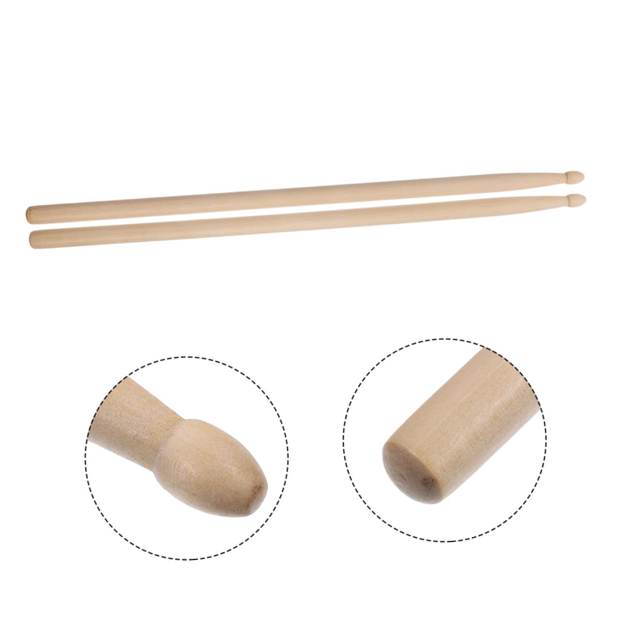 12pares Baquetas de Jazz de Madera Arce para Batería Baquetas de Percusión para Principiantes Práctica Casa Punta Redonda para Jazz y Tambores
