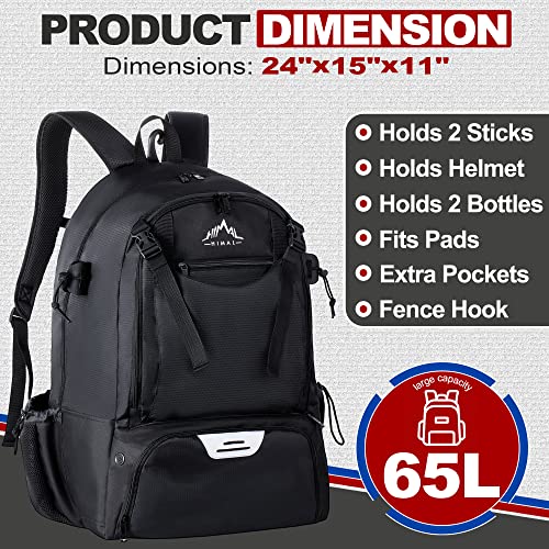 Gohimal Lacrosse Bag - Lacrosse Bags For Boys - Extra Large Lacrosse Backpack With Tow Stick Holder (Black)… #TOP1
