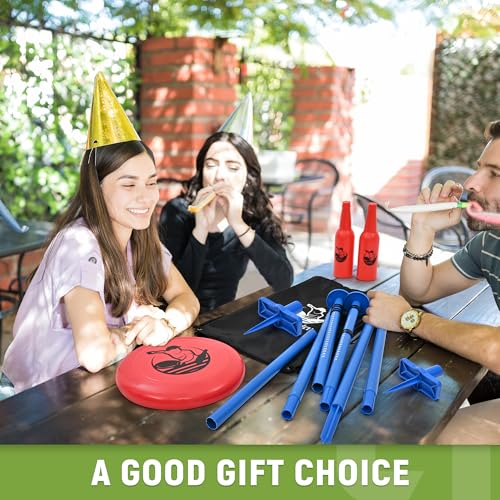 ropoda Outdoor Games-Upgraded Flying Disc Game Set, Fun Bottle Drop Yard Games with Friend and Family, Portable Lake Games Game for Lawn and Beach Games with Thicker Pole (Polish Horseshoes)-Standard - Thumbnail 7