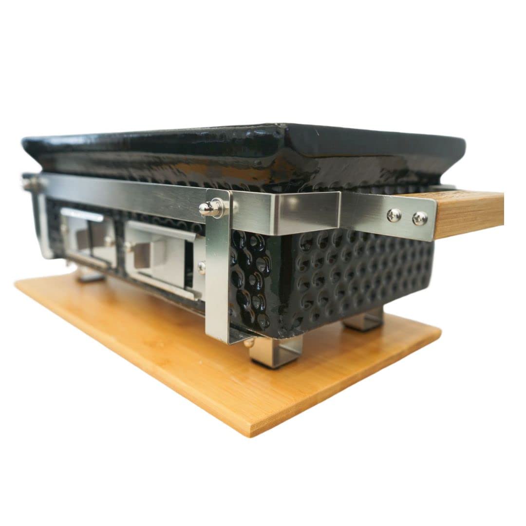 Grill Shichirin barbecue carré céramique de table avec brochettes RVS