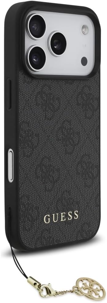 CG MOBILE Guess 4G Charms Collection Compatible with MagSafe Case for iPhone 17 Pro (Black)
