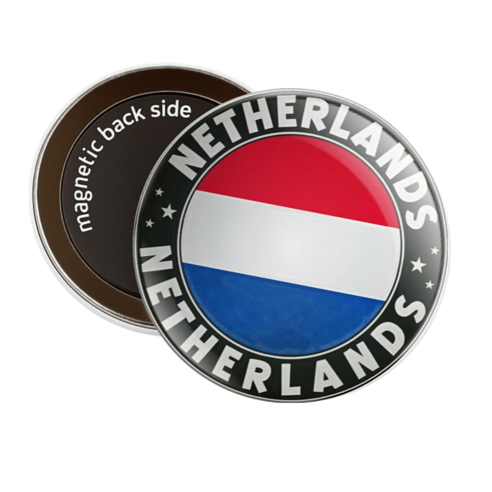Nomad Charging Box Orange, White, Blue Netherlands Holland Country Flag - Round Decorative Fridge Magnet