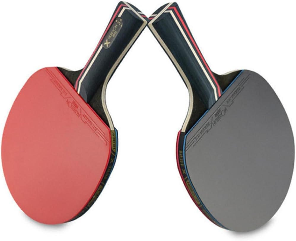 Three-Star Table Tennis Rackets Set Pure Wood Ping Pong Paddle | Training Use Outdoors, Fine Control and Comfortable Grip, Straight Handle Plus Horizontal Handle