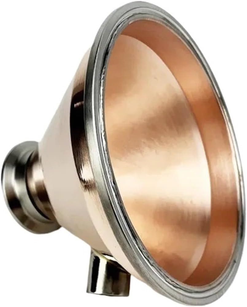 2"(51mm) Flange 64mm X 6"(154mm) Flange 167mm Tri-clamp Copper Bowl Reducer With 1/2" Thread For Distillation(With Thermometer)
