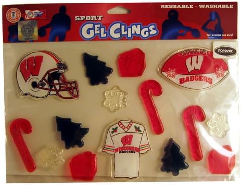 Wisconsin Badgers Holiday Gel Window Clings