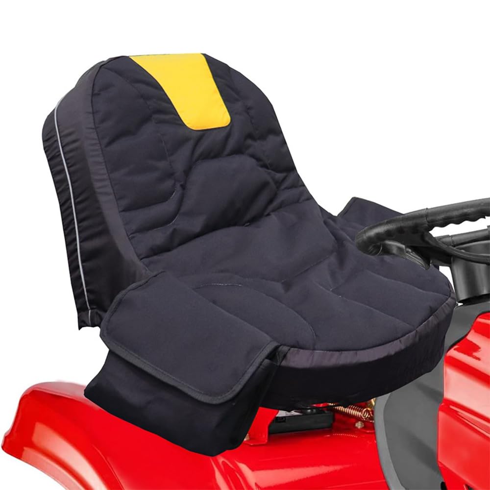 Housse de Siège Tracteur Tondeuse pour Yard-Man 3700 Mustang 1973-1975, Universel Oxford Coussin de Siège Confort Étanche Résistante Antidérapante,A/BlackYellow