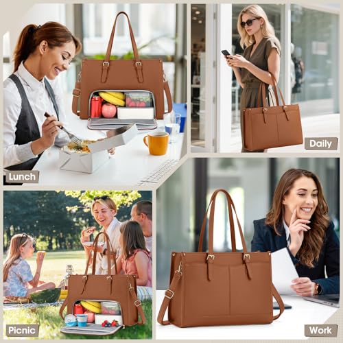 Bolsa para laptop mujer con compartimento para almuerzo 15.6 pulgadas miniatura 2