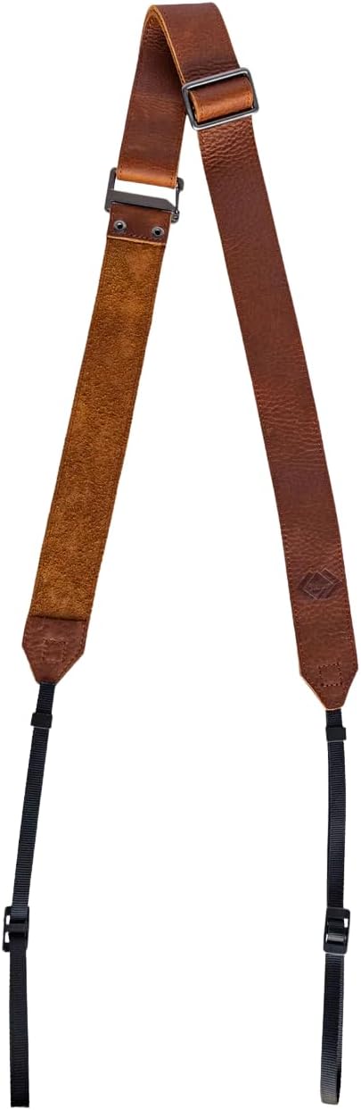 TETHER STRAPS Leather Overlap Strap | 2-in-1 Neck/Wrist Adjustable Leather Camera Strap for DSLR/SLR/Mirrorless Cameras