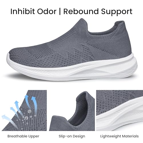 Men's Slip On Walking Shoes Comfortable Lightweight Breathable Socks Shoes Casual Mesh Tennis Gym Running Sneakers2