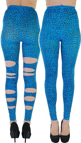 Image of ToBeInStyle Women's Slashed Ripped Shredded Distressed Hosiery Tights Leggings Music Festival