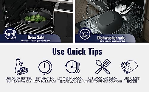 Cooks Standard Flat Bottom With Lid 11-Inch Hard Anodized Nonstick Wok Stir Fry Pan, Black #TOP5