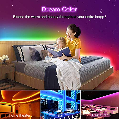 Korjo Dream Color Led Strip Lights, 32.8Ft/10M Bluetooth Led Chasing Light With App, 12V 300 Leds 5050 Rgb Color Changing Rope Light Kit, Flexible Led Strip Lighting For Home Kitchen #TOP2