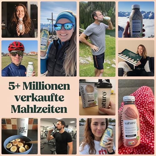 Saturo Astronautennahrung Cocoa | Trinkmahlzeit | 36 g Protein, zuckerfrei, 400 kcal | Trinknahrung Mit Wertvollen Nährstoffen | 6 x 400 ml