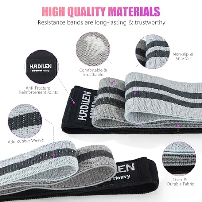 Resistance Bands for Working Out Set, 3 Pcs Pull Up Bands and 3 Pcs Assistance Bands with Door Anchor for Legs, Glutes, Hip, Fabric Loop Bands Workout Bands Resistance for Gym, Home, Office