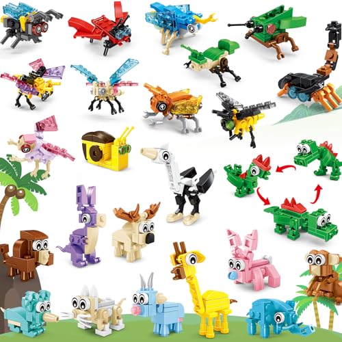 Uiqozok Party Favors for Kids Building Set, 24 Packs Models Building Blocks Toy, Classroom Prizes Goodie Bag Stuffers, Birthday Gift for Boys Girls Ages 6+